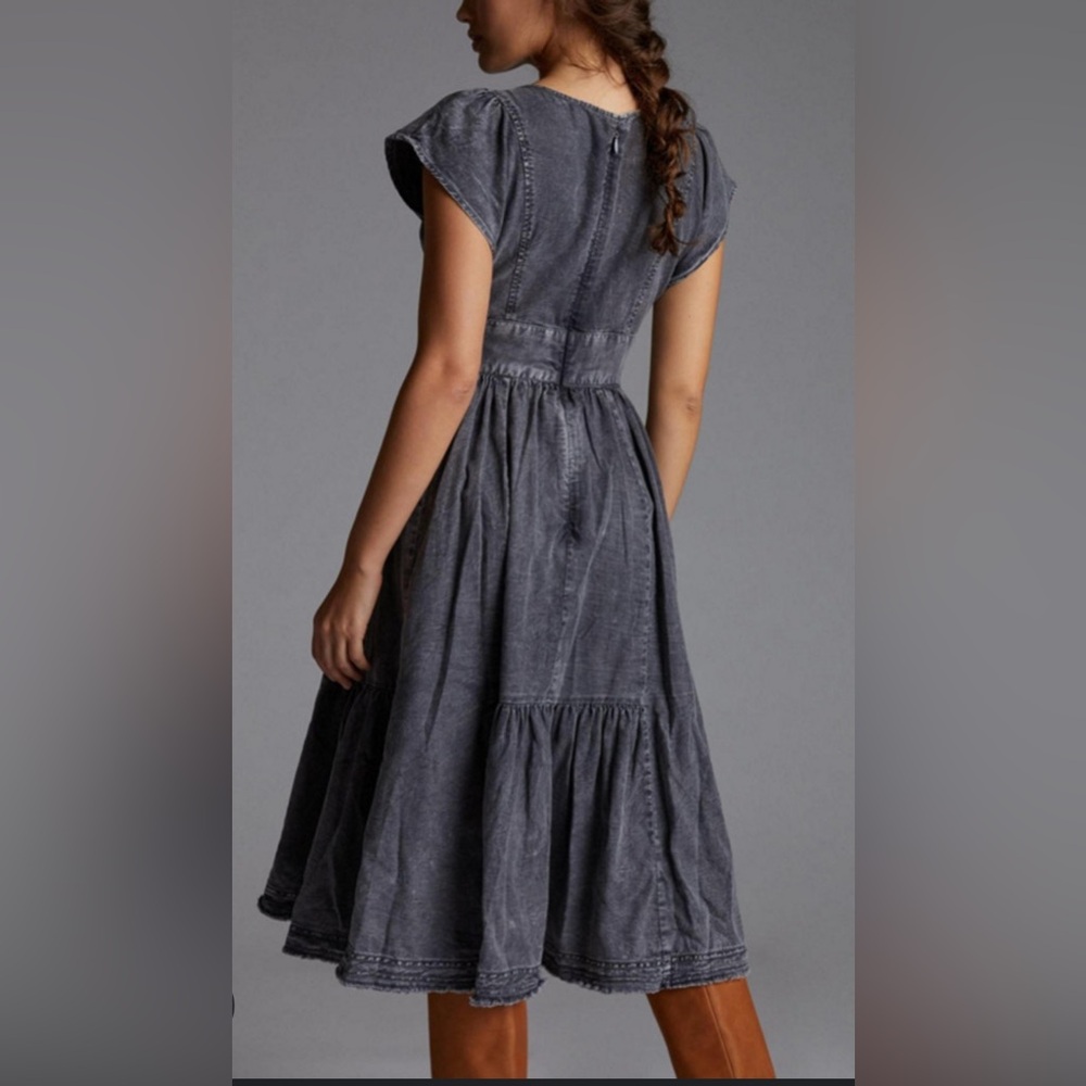 Denim Midi Dress Pilcro by Anthropologie  Charcoal Dress Denim Midi - Picture 4 of 12